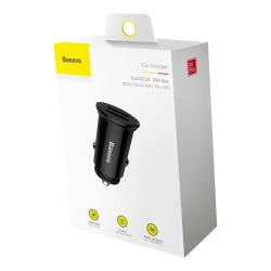 Baseus nabíječka do auta 2xUSB QC3.0 5A 30W (černá)