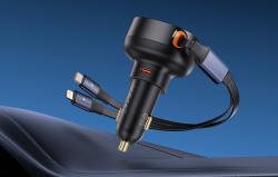 Baseus Nabíječka do auta Enjoyment USB-C s kabelem USB-C a Lightning 60 W (černá)