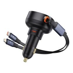 Baseus Nabíječka do auta Enjoyment USB-C s kabelem USB-C a Lightning 60 W (černá)