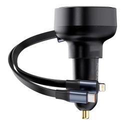 Baseus Nabíječka do auta Enjoyment USB s kabelem USB-C a Lightning 60 W (černá)