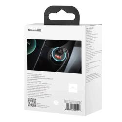 Baseus Golden Contactor Pro nabíječka do auta, 2x USB, 40W kabel USB-C 1m (šedý)