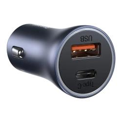Baseus Golden Contactor Pro nabíječka do auta, USB USB-C, QC4.0 , PD, SCP, 40W (šedá)
