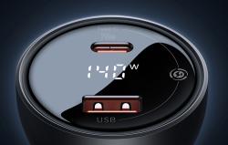 Baseus Nabíječka do auta Superme, USB, USB-C, 140 W (černá)