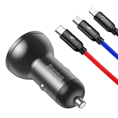 Baseus Nabíječka s displejem 24W + kabel USB 3w1 1,2m