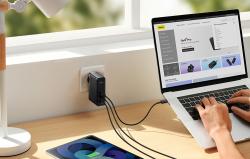 Baseus Nástěnná nabíječka GaN5 Pro 2xUSB-C + USB, 140 W (černá)