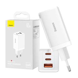 Baseus Nástěnná nabíječka GaN5 Pro 2xUSB-C + USB, 65W (bílá) Baseus Nástěnná nabíječka GaN5 Pro 2xUSB-C + USB, 65W (bílá)