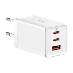 Baseus Nástěnná nabíječka GaN5 Pro 2xUSB-C + USB, 65W (bílá)