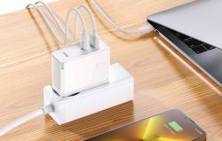 Baseus Nástěnná nabíječka GaN5 Pro USB-C + USB, 100W + 1m kabel (bílá)