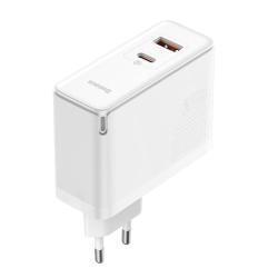 Baseus Nástěnná nabíječka GaN5 Pro USB-C + USB, 100W + 1m kabel (bílá)