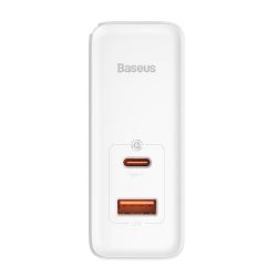 Baseus Nástěnná nabíječka GaN5 Pro USB-C + USB, 100W + 1m kabel (bílá)