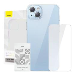 Baseus Pouzdro Crystal Series pro iPhone 14 Plus + tvrzené sklo