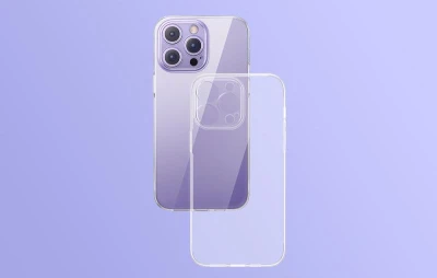 Baseus Pouzdro Crystal Series pro iPhone 14 Plus + tvrzené sklo