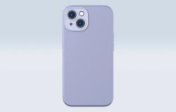 Baseus Pouzdro Liquid Silica Gel pro iPhone 14 Plus (levandulové) + tvrzené sklo + čisticí sada