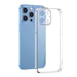 Baseus Pouzdro na telefon Crystal pro iPhone 13 Pro (průhledné) s ochranným krytem displeje z tvrzeného skla a čisticí sadou