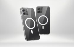 Baseus Pouzdro na telefon Magnetic Crystal Clear pro iPhone 12 (průhledné) s ochranným krytem displeje z tvrzeného skla a čisticí sadou
