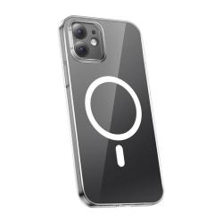 Baseus Pouzdro na telefon Magnetic Crystal Clear pro iPhone 12 (průhledné) s ochranným krytem displeje z tvrzeného skla a čisticí sadou