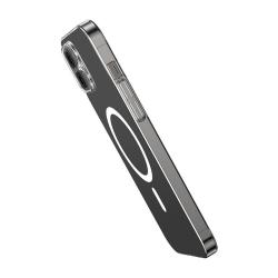Baseus Pouzdro na telefon Magnetic Crystal Clear pro iPhone 12 (průhledné) s ochranným krytem displeje z tvrzeného skla a čisticí sadou