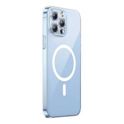 Baseus Pouzdro na telefon Magnetic Crystal Clear pro iPhone 13 Pro (průhledné) s ochranným krytem displeje z tvrzeného skla a čisticí sadou