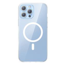 Baseus Pouzdro na telefon Magnetic Crystal Clear pro iPhone 13 Pro (průhledné) s ochranným krytem displeje z tvrzeného skla a čisticí sadou