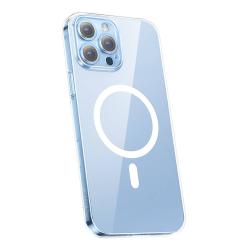 Baseus Pouzdro na telefon Magnetic Crystal Clear pro iPhone 13 Pro (průhledné) s ochranným krytem displeje z tvrzeného skla a čisticí sadou