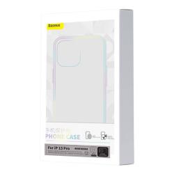 Baseus Pouzdro na telefon Magnetic Crystal Clear pro iPhone 13 Pro (průhledné) s ochranným krytem displeje z tvrzeného skla a čisticí sadou