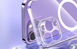 Baseus Pouzdro na telefon Magnetic Crystal Clear pro iPhone 13 (průhledné) s ochranným krytem displeje z tvrzeného skla a čisticí sadou