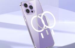 Baseus Pouzdro na telefon Magnetic Crystal Clear pro iPhone 13 (průhledné) s ochranným krytem displeje z tvrzeného skla a čisticí sadou