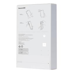 Baseus Pouzdro na telefon Magnetic Crystal Clear pro iPhone 13 (průhledné) s ochranným krytem displeje z tvrzeného skla a čisticí sadou