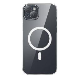 Baseus Pouzdro na telefon Magnetic Crystal Clear pro iPhone 13 (průhledné) s ochranným krytem displeje z tvrzeného skla a čisticí sadou