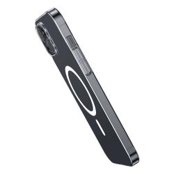 Baseus Pouzdro na telefon Magnetic Crystal Clear pro iPhone 13 (průhledné) s ochranným krytem displeje z tvrzeného skla a čisticí sadou