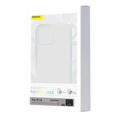 Baseus Pouzdro na telefon Magnetic Crystal Clear pro iPhone 13 (průhledné) s ochranným krytem displeje z tvrzeného skla a čisticí sadou