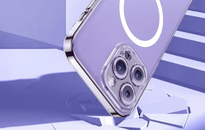 Baseus Pouzdro na telefon Magnetic Crystal Clear pro iPhone 13 (průhledné) s ochranným krytem displeje z tvrzeného skla a čisticí sadou