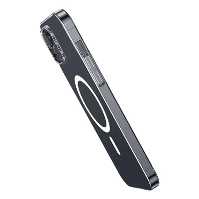 Baseus Pouzdro na telefon Magnetic Crystal Clear pro iPhone 13 (průhledné) s ochranným krytem displeje z tvrzeného skla a čisticí sadou