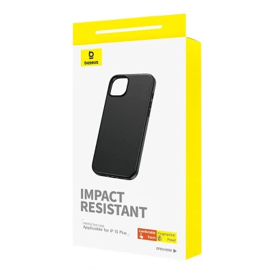 Baseus Pouzdro na telefon pro iPhone 15 Plus Fauxther Series (černé)