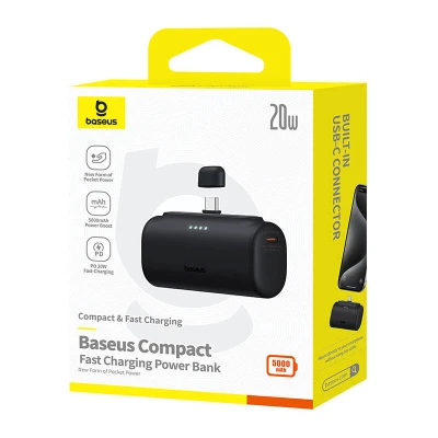 Baseus Compact 5000mAh 20W USB-C černá powerbanka