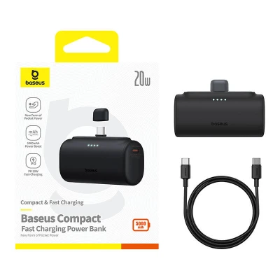 Baseus Compact 5000mAh 20W USB-C černá powerbanka