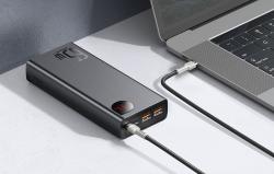 Baseus Powerbanka Adaman Metal 20000mAh PD QC 3.0 65W 2xUSB USB-C micro USB (černá)