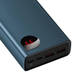 Baseus Powerbanka Adaman Metal 20000mAh PD QC 3.0 65W 2xUSB USB-C micro USB (modrá)