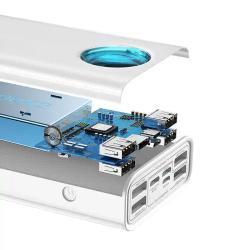Baseus Powerbanka Amblight 30000mAh, 4xUSB, USB-C, 65W (bílá)