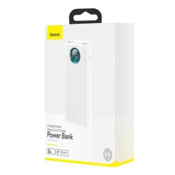 Baseus Powerbanka Amblight 30000mAh, 4xUSB, USB-C, 65W (bílá)