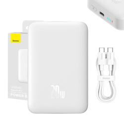 Baseus Powerbanka Magnetic, 10000mAh, USB-C 20W (bílá) Baseus Powerbanka Magnetic, 10000mAh, USB-C 20W (bílá)