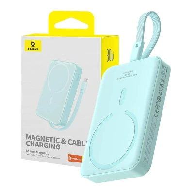 Baseus Powerbanka Magnetic Mini 10000mAh, USB-C 30W MagSafe (modrá) (VÝPREDAJ)