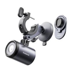 Baseus PrimeTrip 2 v 1 držák na kolo, držák telefonu + svítilna (černý)
