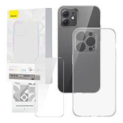Baseus Průhledný kryt a sada tvrzeného skla Corning pro iPhone 12