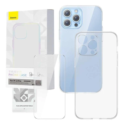 Baseus Průhledný kryt a sada tvrzeného skla Corning pro iPhone 13 Pro