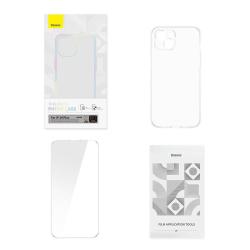 Baseus Průhledný kryt a sada tvrzeného skla Corning pro iPhone 14 Plus