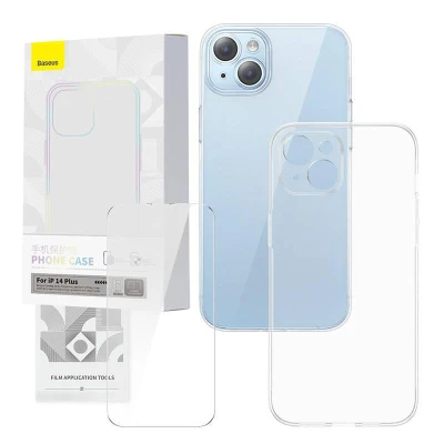Baseus Průhledný kryt a sada tvrzeného skla Corning pro iPhone 14 Plus