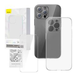Baseus Průhledný kryt a sada tvrzeného skla Corning pro iPhone 14 Pro