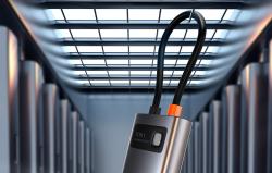 Baseus Rozbočovač 11v1 Metal Gleam Series, USB-C na 3x USB 3.0 + 2x HDMI + USB-C PD + Ethernet RJ45 + microSD/SD + VGA + AUX