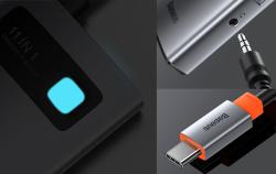 Baseus Rozbočovač 11v1 Metal Gleam Series, USB-C na 3x USB 3.0 + 2x HDMI + USB-C PD + Ethernet RJ45 + microSD/SD + VGA + AUX